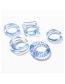 Fashion White 5-piece Geometric Resin Ring Set