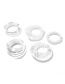 Fashion White 5-piece Geometric Resin Ring Set