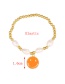 Fashion Pink Copper Drop Oil Pearl Smiley Face Beaded Bracelet