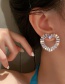Fashion Gold Color Zircon Heart Diamond Stud Earrings