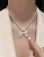 Fashion White Pearl Bow Necklace
