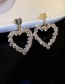 Fashion Gold Color Crystal Portrait Hollow Love Stud Earrings
