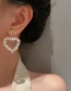 Fashion Gold Color Crystal Portrait Hollow Love Stud Earrings