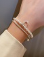 Fashion Silver Color Two-piece Pearl Moon Chain Bracelet
