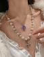 Fashion White Pearl Love Cross Necklace