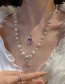 Fashion White Pearl Love Cross Necklace