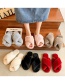 Fashion Red Wine Cross Thick Cotton Slippers