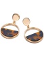 Fashion Gold+grey Acetate Plate Geometric Round Earrings