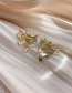 Fashion Gold Color Metal Heart Tassel Stud Earrings