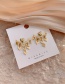 Fashion Gold Color Metal Heart Tassel Stud Earrings