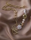 Fashion Gold Color Metal Pearl Ot Buckle Chain Necklace