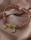 Fashion Pink Crystal Star Moon Beaded Bracelet