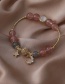 Fashion Pink Crystal Star Moon Beaded Bracelet