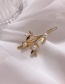 Fashion Gold Color Metal Branch Flower Hairpin
