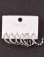 Fashion Silver Color-4 Metal Geometric Circle Ear Ring Combination Set