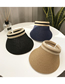 Fashion Black Straw Empty Sun Hat With Duck Tongue