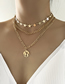 Fashion Gold Color Three-layer Five-pointed Star Chain Map Necklace