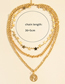 Fashion Gold Color Three-layer Five-pointed Star Chain Map Necklace