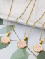 Fashion N Stainless Steel Hexagonal Pink Bottom 26 Letter Necklace