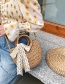 Fashion Creamy-white Lace Bow Straw Woven Handbag