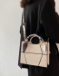 Fashion Beige Spliced ??silk Scarf Wide Shoulder Strap Handbag