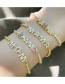 Fashion D Inlaid Zirconium Letters Mom Stitching Beaded Pull Bracelet