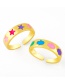 Fashion B Color Dripping Star Palm Ring