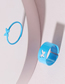 Fashion Blue Spray Paint Hollow Butterfly Ring Set