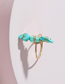 Fashion Green Gold Thread Wrapped Stone Ring