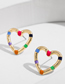 Fashion Style 1 Colorful Nectarine Heart Stud Earrings