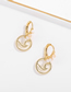 Fashion Golden Alloy Round Hollow Rice Bead Winding Ear Ring