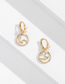 Fashion Golden Alloy Round Hollow Rice Bead Winding Ear Ring