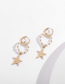 Fashion Golden Hollow Pearl Star Earrings