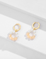 Fashion Golden Two-tone Pearl Stitching Earrings