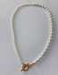 Fashion Style 3 Alloy Pearl Bead Stitching Necklace