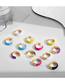 Fashion White Oil Dripping Semicircular Smooth C-shaped Earrings