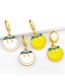 Fashion White Metal Dripping Bow Smiley Earrings