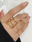 Fashion Gold Color Metal Twist Knotted Open Ring Set