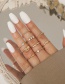 Fashion Gold Color Set Of 10 Alloy Threaded Ring With Rhinestones