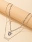 Fashion Silver Color Lion Number Chain Multi-layer Necklace