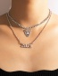 Fashion Silver Color Lion Number Chain Multi-layer Necklace