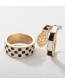 Fashion Gold Color 2-piece Black And White Checkerboard Snake Ring