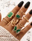 Fashion Gold Color Gold K Letter Snake-shaped Butterfly Five-pointed Star Ring Set Of 8