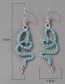 Fashion Blue Alloy Snake-shaped Rice Bead Earrings