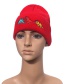 Fashion Red Dinosaur Sleeve Embroidery Dinosaur Knitted Hat