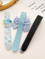 Fashion Blue Mesh 3-piece Set Children's Printed Bow Velcro Headband