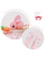 Fashion 2 Pieces Of Pure White Rabbit + Pink Flowers Children's Print Bunny Velcro Headband