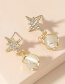 Fashion Gold Metal Diamond Hexagonal Star Earrings