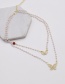Fashion Golden Double Diamond Pearl Butterfly Necklace