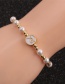Fashion Fe Copper Beads And Pearl Letter Bracelet
